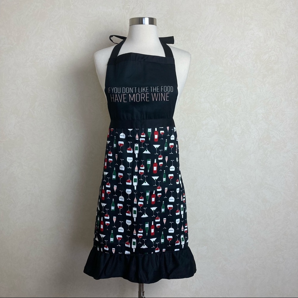 Apron New “ If You Don’t Like The Food Have More Wine” Wine Bottles Print